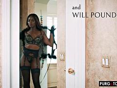 Ebony Wife Passed Around for Pound