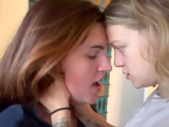 Dom/sub Lesbian Make Out Deep Kissing
