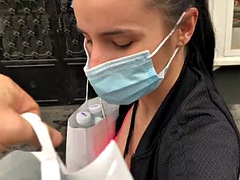 Stranger helps her lift the bags in exchange for a blowjob