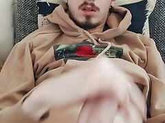 Jerking off and cum in my bed (Vertical version)