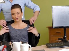 Gorgeous female gets seduced and fucked in the office