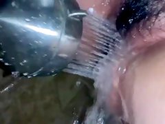 My hairy pussy fucking the shower head