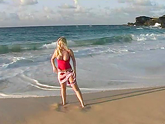 Amazing Alison Angel Plays On The Beach In A Solo Model Video