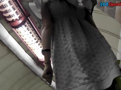 Great voyeur upskirt video exposes a skinny ass