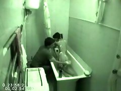 Fucking a tiny asian in bathroom
