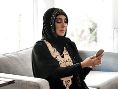 Hot big breasted hijab MILFie housewife Kylie Kingston is fucked doggy well