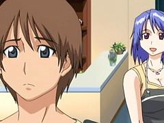 Blue haired anime sluts get a big facial after having sex