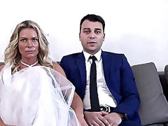 Bride in her late 40s fucked in front of her son