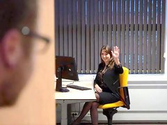 Fine office lady seems alright with fucking and sucking some dick