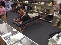 Asian masseuse fucked in the pawnshop