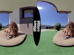 Busty Teen Sunbathes With A Voyeur Spying - VRStars