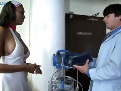 Nyomi Banxxx Is A Big Titted Nurse Who Likes To Give Blowjobs To Her Patients